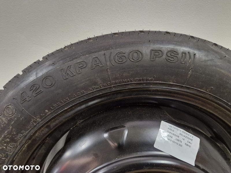 toyota matrix ii 2 koło dojazdowe zapasowe 135/70/16 5x110 16jx4 52910-0a910 - 3