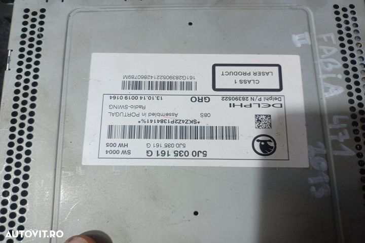 Radio cd 5J0035161G Skoda Fabia 5J [facelift] [2010 - 2014] Combi wag - 4