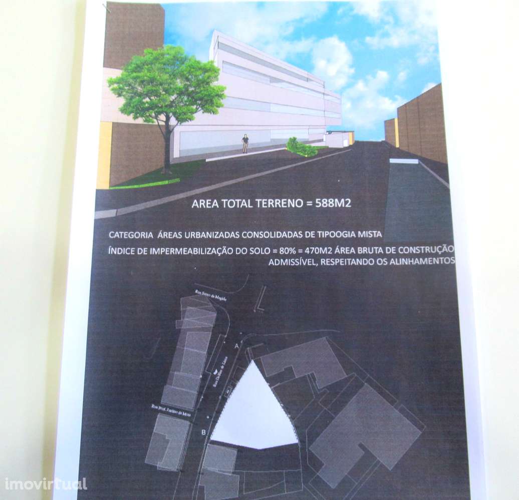 Terreno para construção em altura rua principal de Canelas. - Grande imagem: 2/6