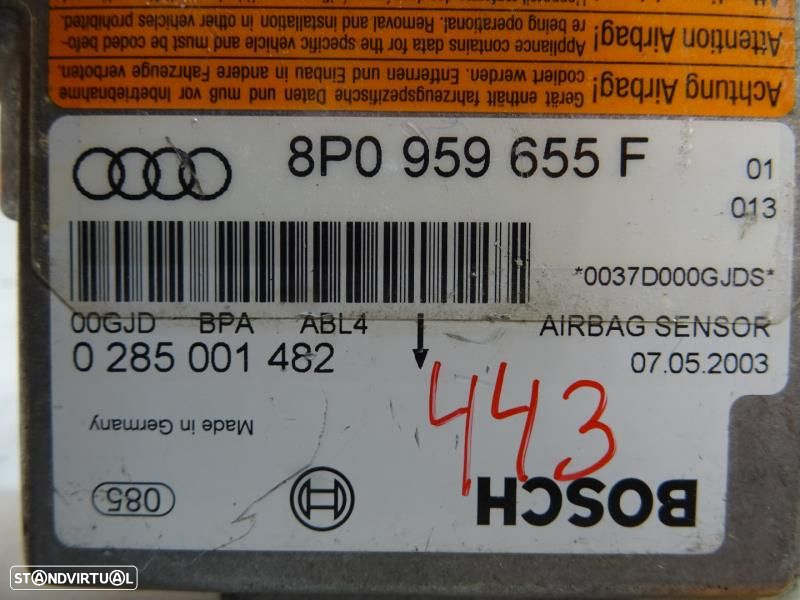 Centralina De Airbags Audi A3 Sportback (8Pa)  8P0959655f / 0285001482 - 4
