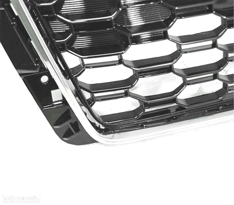 GRELHA FRONTAL AUDI A4 B9 15-19 LOOK RS4 CROMADO PRETO PDC - 4