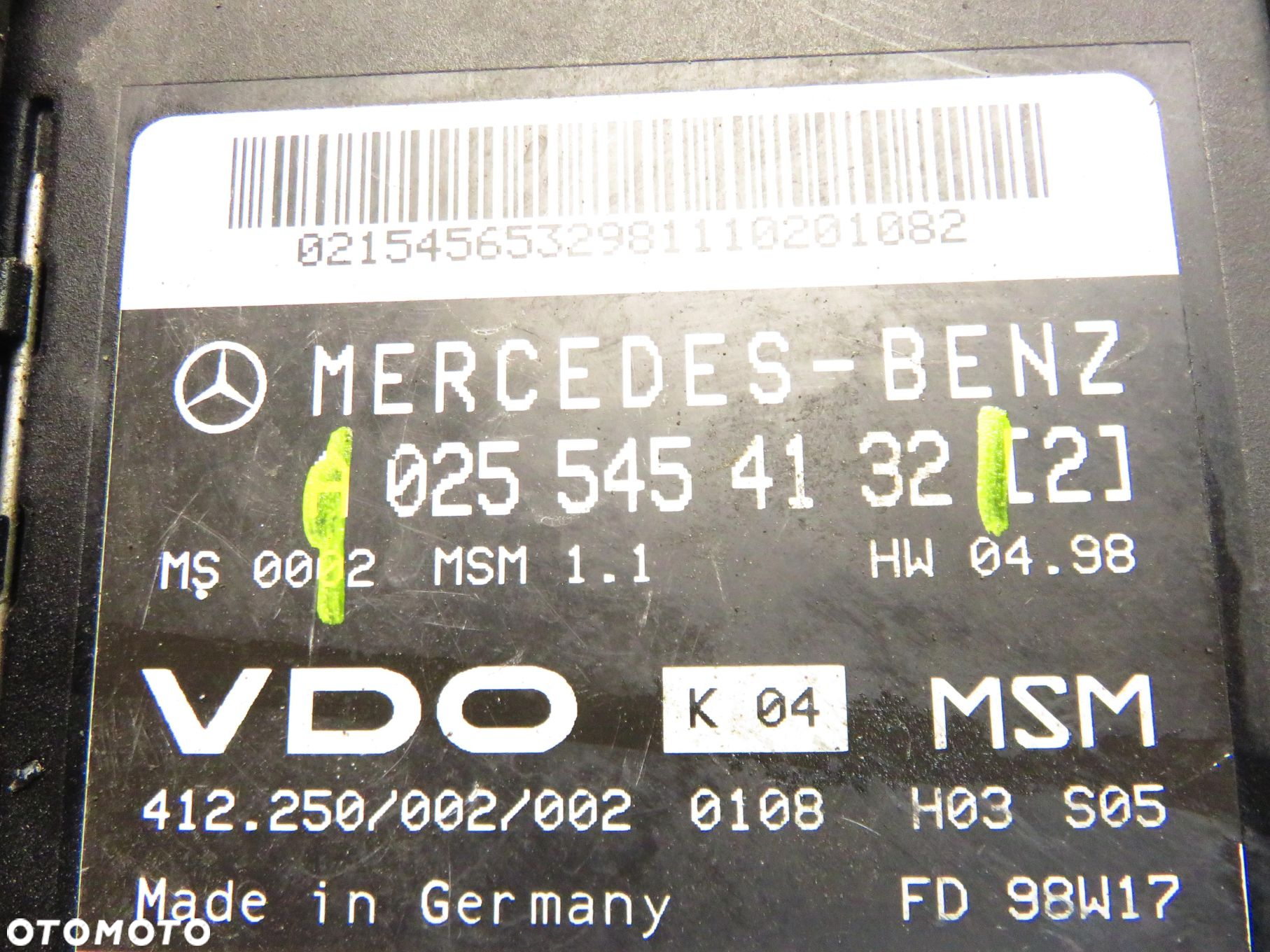 STEROWNIK MERCEDES-BENZ W168 1.6 102 A 160  M 166.960 0255454132 1661401200 - 7