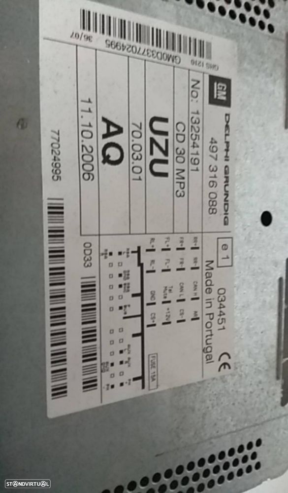 Rádio / auto-rádio OPEL Corsa D - 3