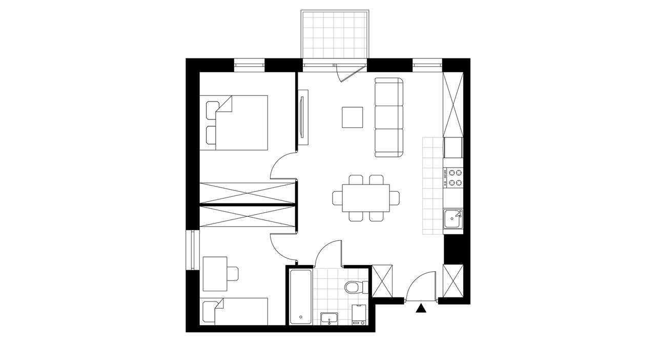 3-pokojowe mieszkanie 55m2 + balkon - Pełny obrazek: 3/15