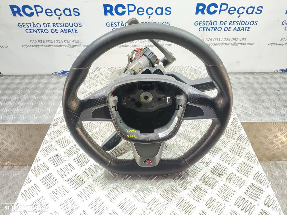 Volante Guiador Flat Bottom Original Pele Perfurada Seat Ibiza IV 6J FR 6J0419091AG - 7