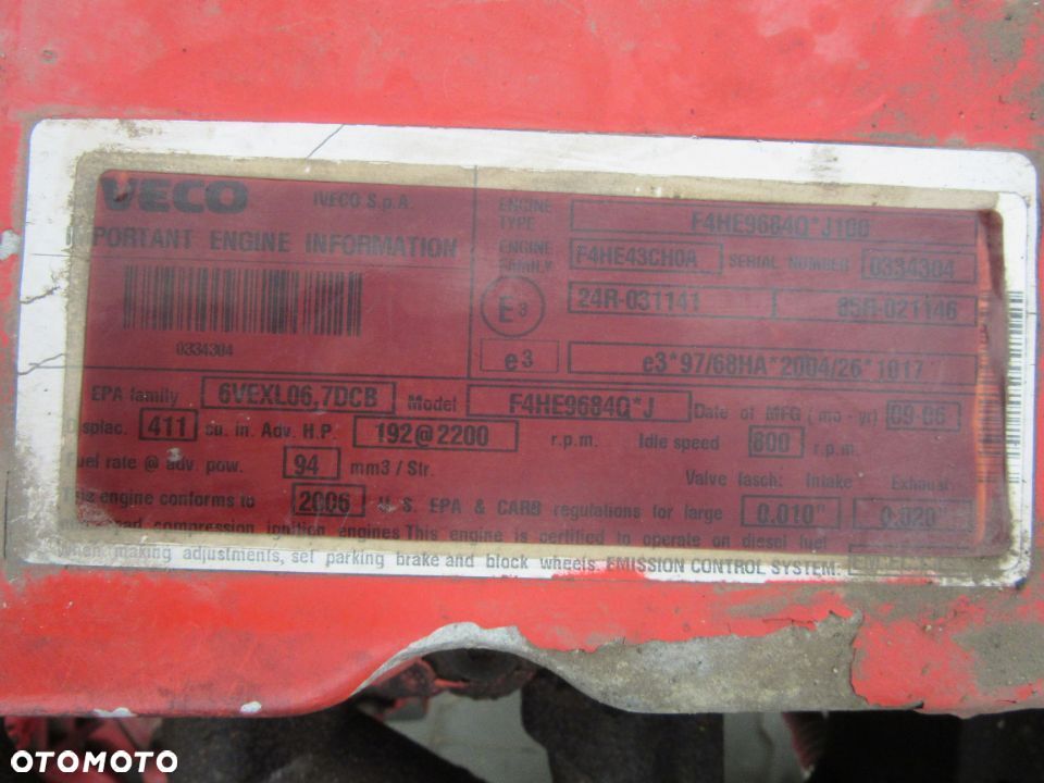 Silnik BETAPOWER Iveco F4HE9684Q*J100 6.7L McCormick XTX XTX185 XTX200 XTX215 MTX ZTX Case - 2