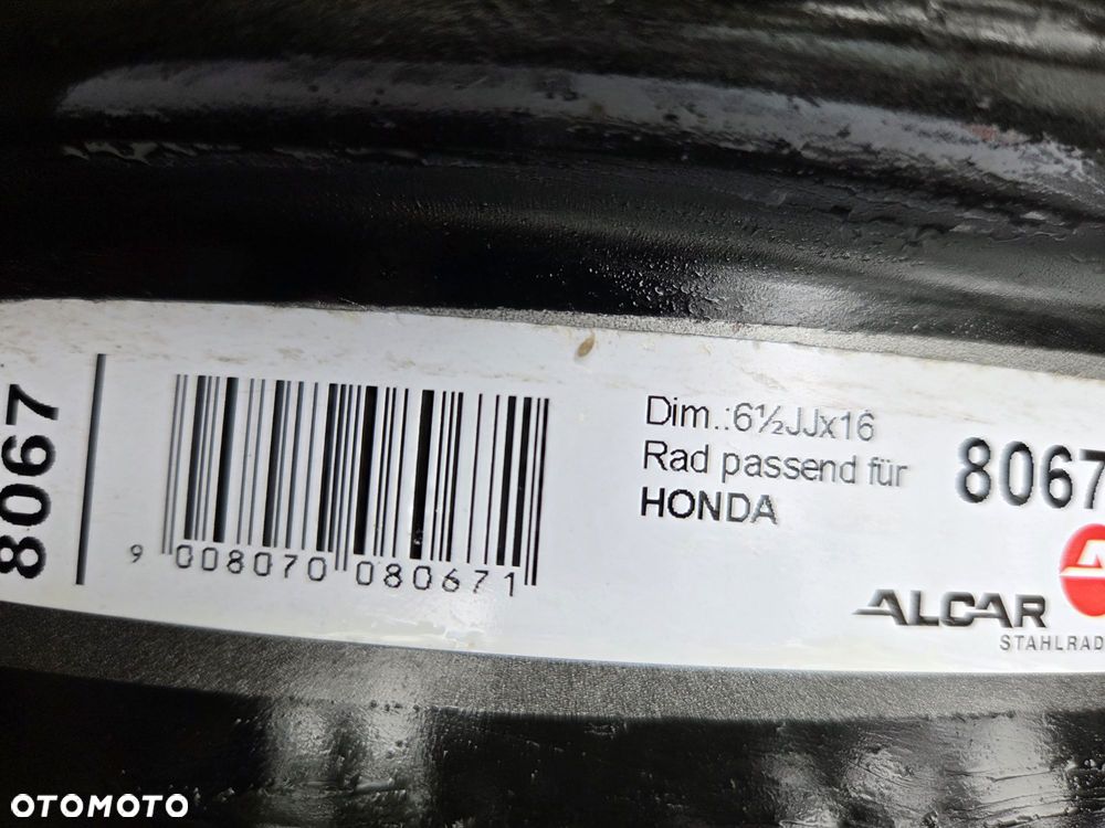 Felgi stalowe 16" 5x114,3 6,5x16 ET 45 HONDA - 4