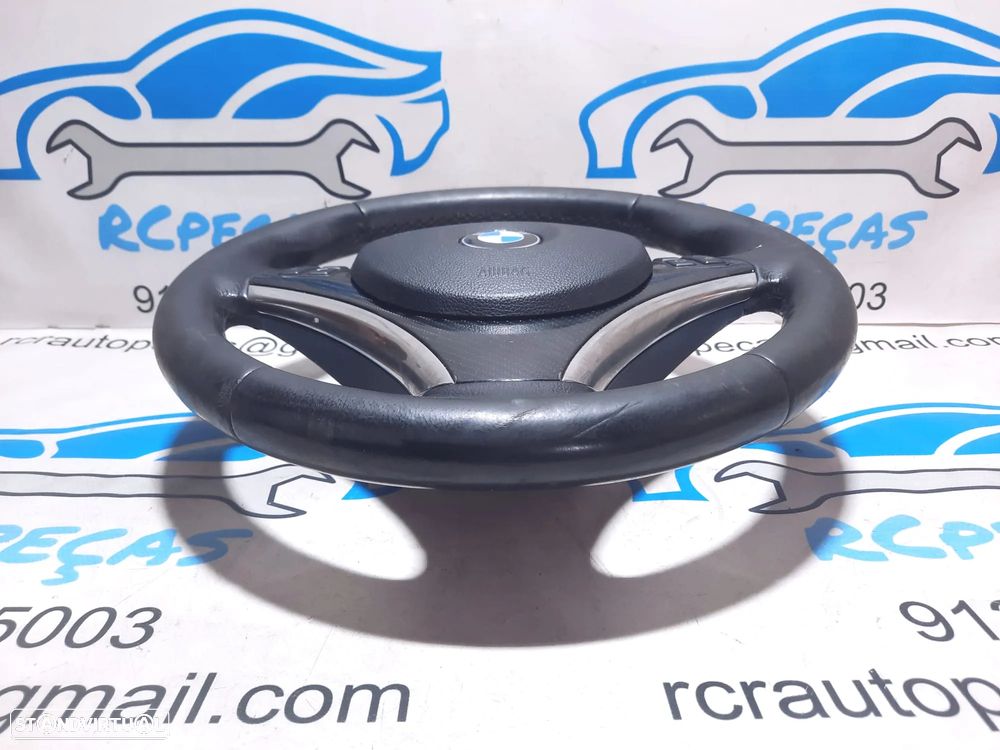 VOLANTE GUIADOR COMPLETO BMW SERIE 3 E91 TOURING E90 E92 E93 SERIE 1 E81 E82 E87 E88 X1 E87 PELE AIRBAG COMANDOS MULTIFUNÇÕES CONTROLO - 3