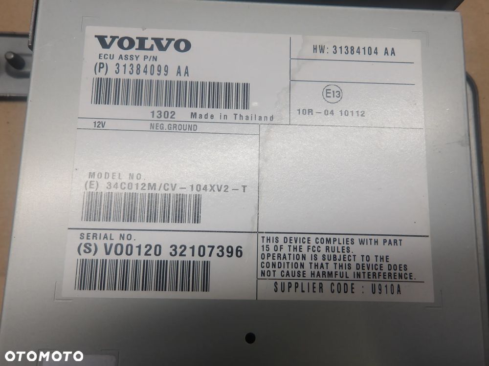 VOLVO V60 1.6TB WZMACNIACZ AUDIO 31384099AA - 8