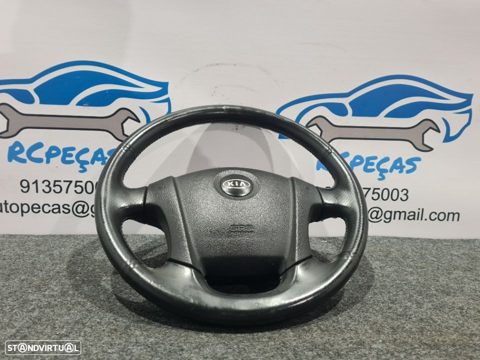 VOLANTE GUIADOR COMPLETO KIA SPORTAGE II 2 MK2 JE KM 569001F200 PELE AIRBAG - 2