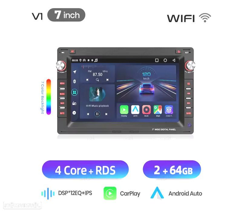 AUTO RADIO GPS ANDROID 14 PARA SEAT SKODA VOLKSWAGEN VW 7" - 1