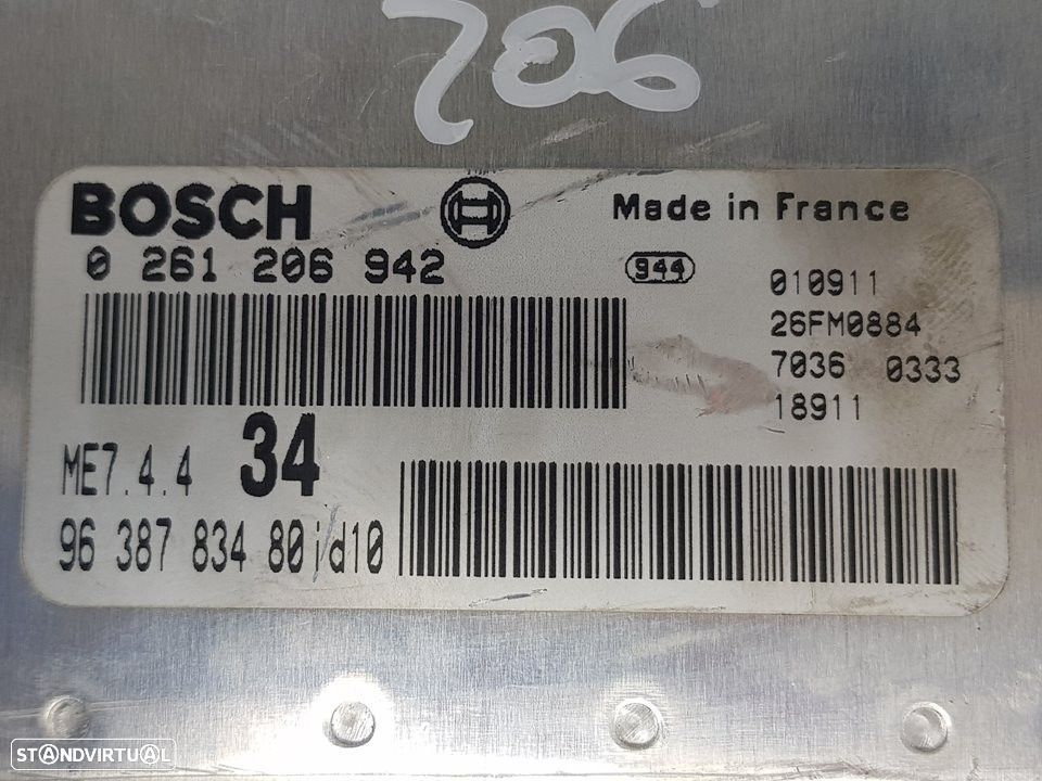 CENTRALINA MOTOR UCE PEUGEOT 206 CC -9638783480 - 1