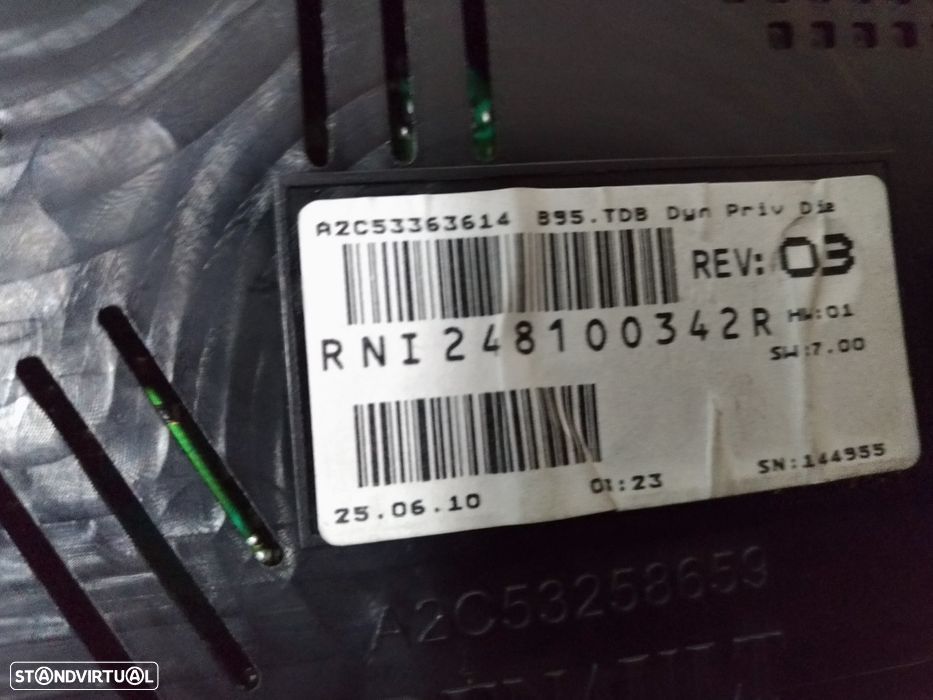 Painel Instrumentos Quadrante Renault Megane III Dci 11-2008 AT 2012 - 3