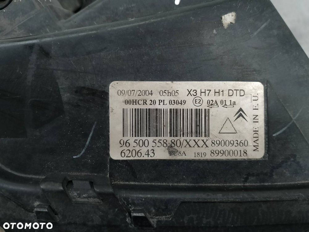 LAMPA PRZÓD PRAWA CITROEN C5 II 9650055880 89009360  89900018 - 8