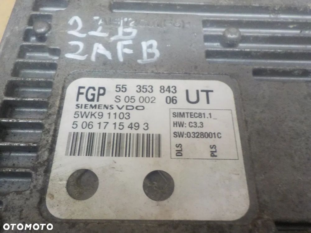 OPEL ZAFIRA 2.2B STEROWNIK KOMPUTER SILNIKA  5WK91103 - 3