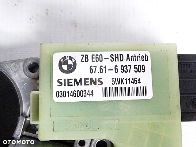 BMW E60 E65 E66 Silniczek Silnik Mechanizm Szyberdach  Zespół Napędowy Dachu Przesuwnego 67616937509  6937509  5WK11464  Siemens 03014600344  03014600336  ZB E60 SHD Antrieb  67619137056  9137056 - 5