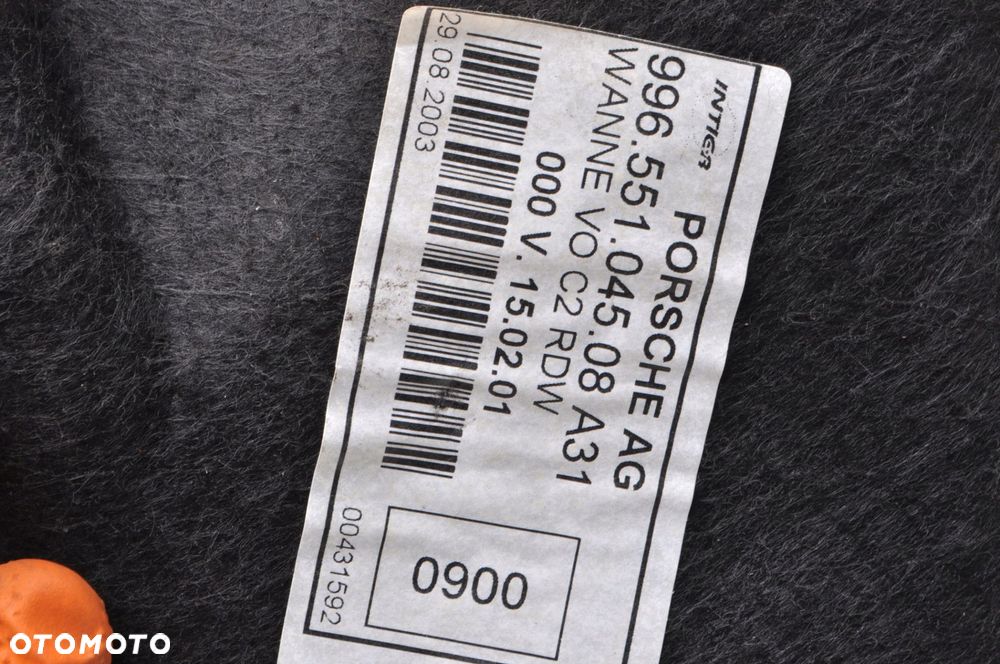 PORSCHE 911 996 PODŁOGA WYKŁADZINA BAGAŻNIKA 99655104508 - 4