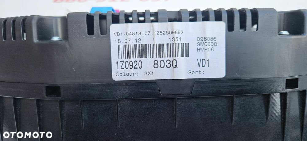 Skoda Octavia II 1.2 TSI 77KW CBZB Zestaw Startowy Do Odpalenia auta Komputer Licznik Zegary Stacyjka moduł komfortu 1Z0920803Q 1K0937087AE 03F906070HT - 12