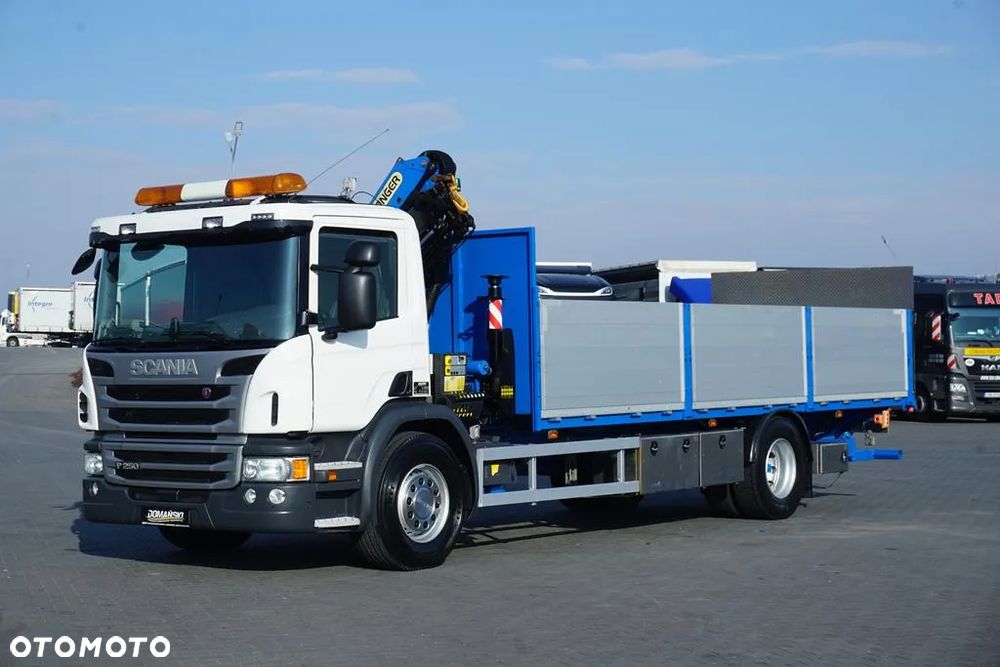 Scania / P 250 / ACC / SKRZYNIOWY + HDS + WINDA / PALFINGER PK 12 002 - EH B / WYSIĘG 10 M - 36