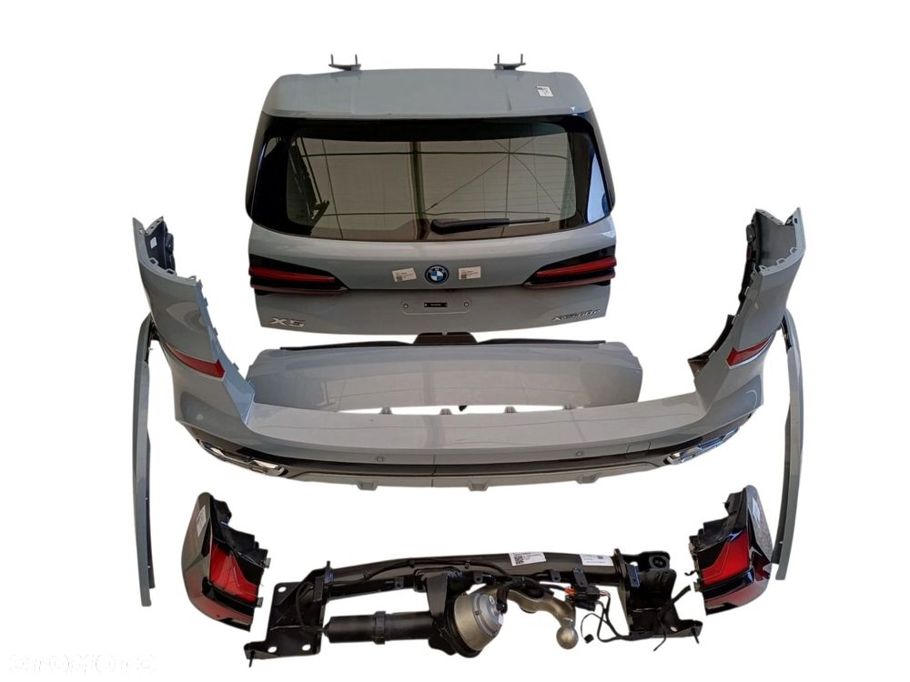 :BMW X5 G05 ZDERZAK KLAPY LAMPY LISTWY BŁONIKÓW HAK C4P Brooklyn Grau Metallic KOMPLET - 6