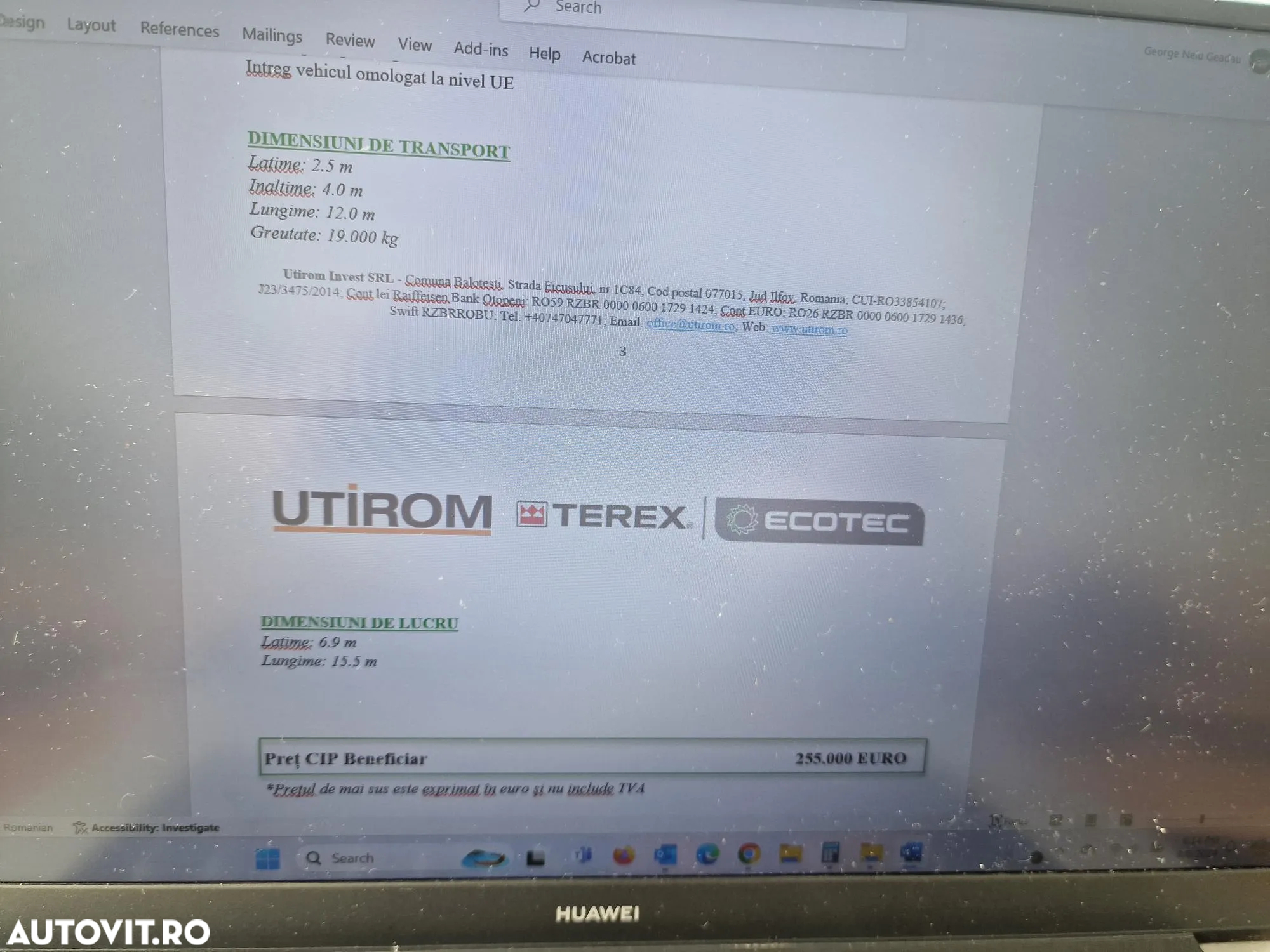 Terex CIUR MOBIL, 2 sorturi, Lung 5,5m, EX DEMO, motor CAT, 2 sorturi, CA SI NOU, posibilitate leasing-PROMOTIE 199.000 EUR+Tva - 11