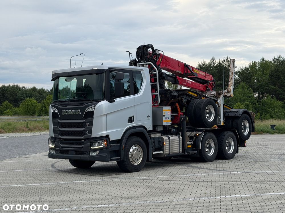 Scania 590R V8 z palfinger s270L z Niemiec od właściciela 2021/22 perfekcyjny stan do drewna drzewa dłużyce z wózkiem DOLL 6x4 ASO SCANIA KONTRAKT - 14