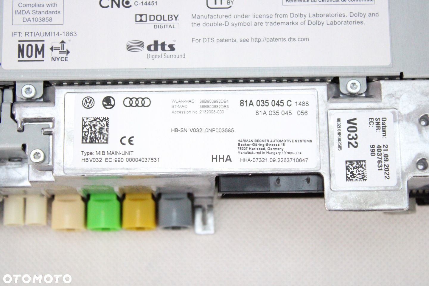 NOWA ORG JEDNOSTKA RADIA CZYTNIK NAWIGACJA AUDI Q2 MIB2 HARMAN 81A035045C - 4