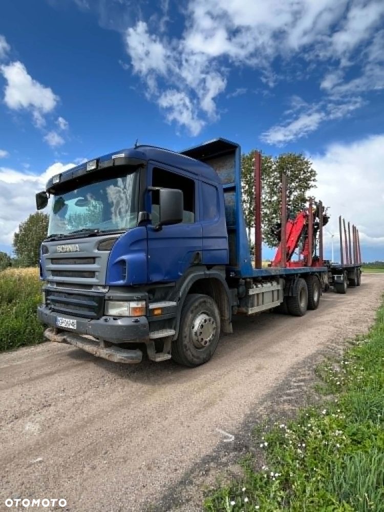 Scania p380 6x4 + HDS Epsilon 120Z + przyczepa , do drewna lasu - 1