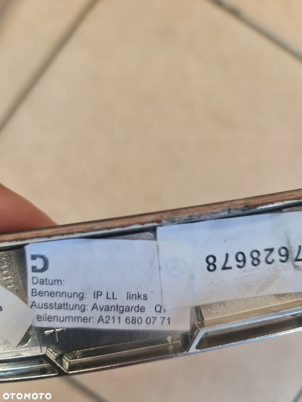 DEKORY DEKOR DESKI MERCEDES W211 A2116800771 EU - 2