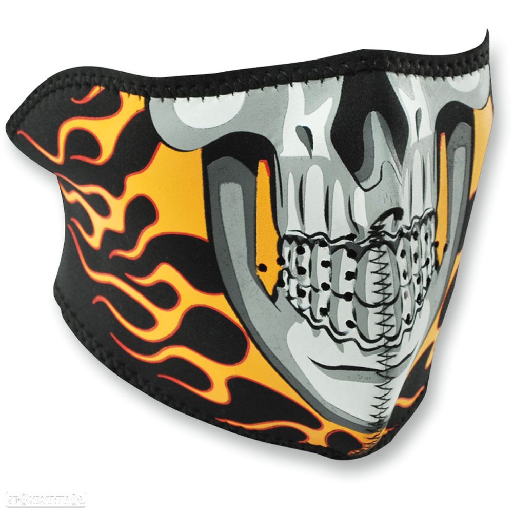 zan headgear half face mask burning skull one size 25030179 - 1