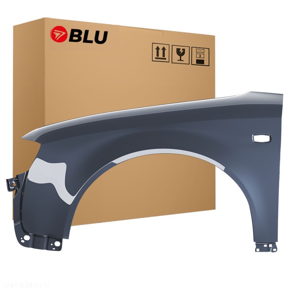 BLU Błotnik AUDI A4 B6 LX7Z lewy szary 00-04 przód ocynk DelphinGrau - 1