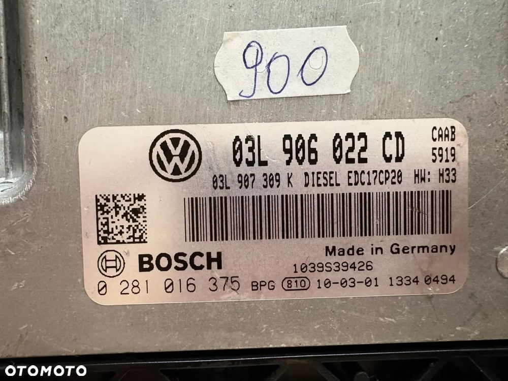 KOMPUTER ECU VW T5 2.0 STEROWNIK KOMPUTER SINIKA 03L906022CD 0281016375 - 2