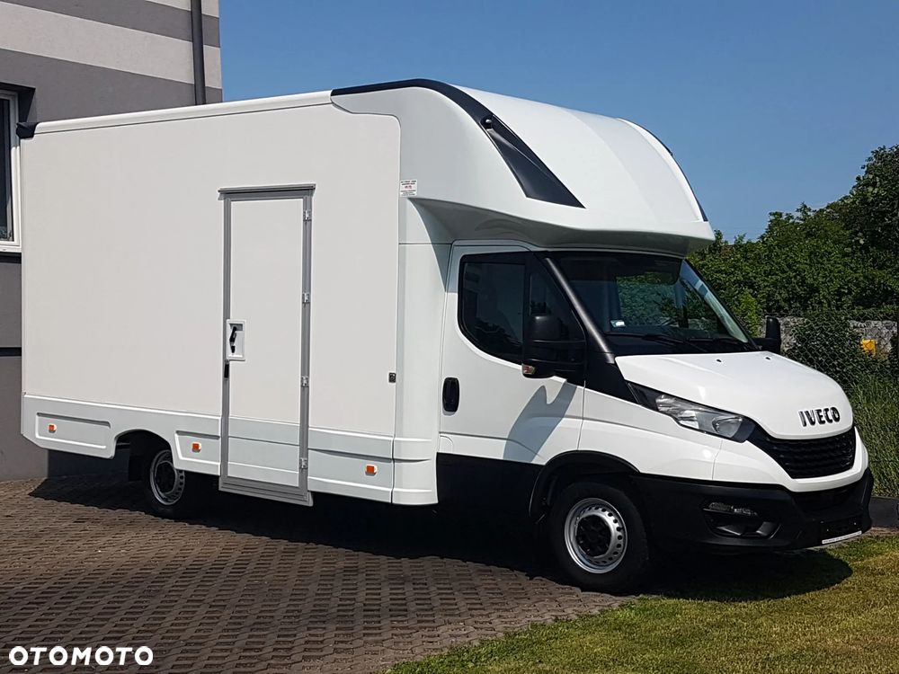 Iveco DAILY KONTENER NISKOPODŁOGOWY 4,43x2,23x2,42 SKLEP FOODTRUCK BAR KLIMA KONIOWÓZ KAMPER - 1