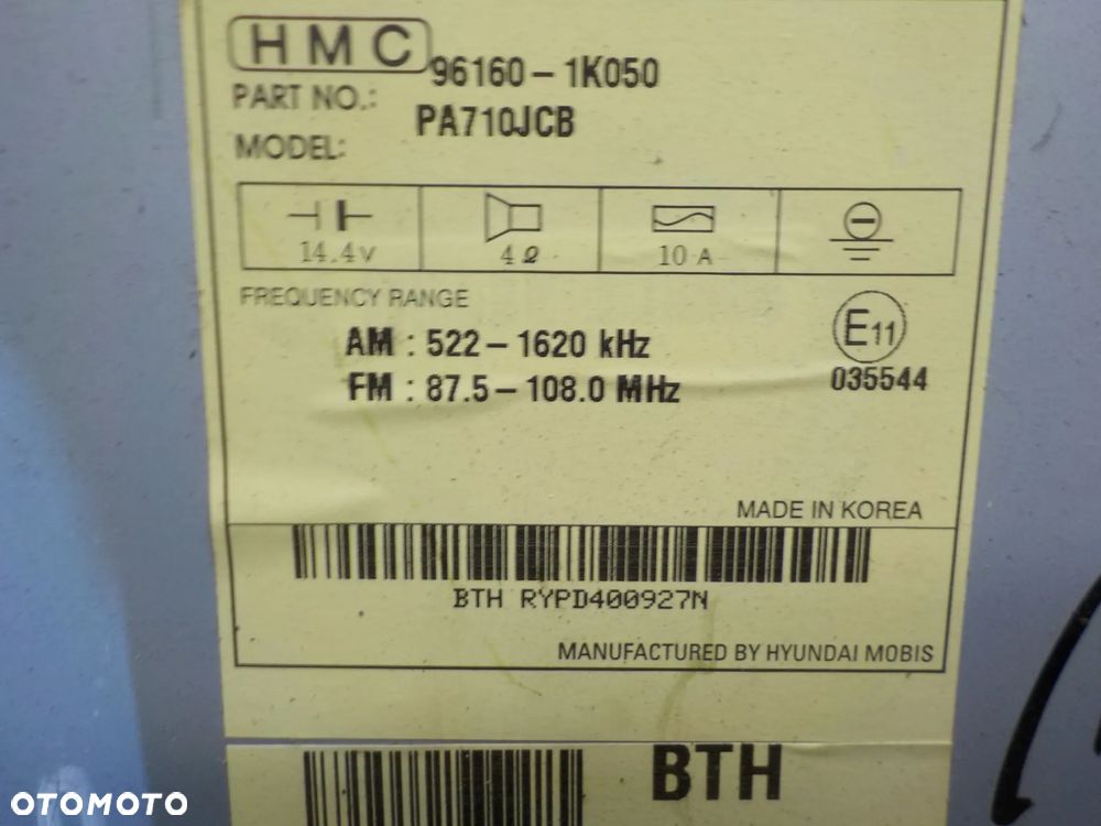 HYUNDAI IX20 RADIO CD MP3 96160-1K050 - 2