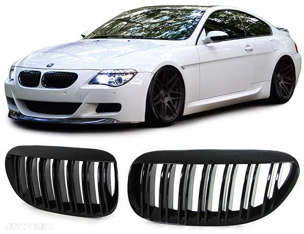 Grile Duble pentru BMW seria 6 E63 E64 Coupe Cabrio 02-10 negru lucios ⭐️⭐️⭐️⭐️⭐️ - 1