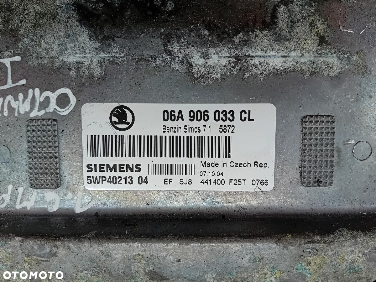 KOMPUTER, STEROWNIK SKODA OCTAVIA II 06A906033CL 5WP4021304 1.6 MPI - 7