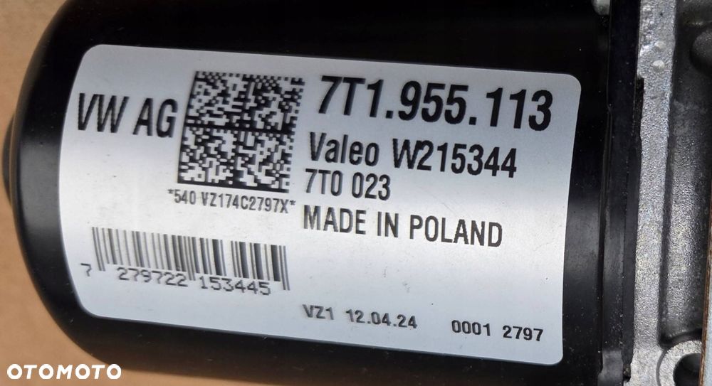 volkswagen multivan t7 2024 mechanizm wycieraczek przód przedni 7t1955023a - 2