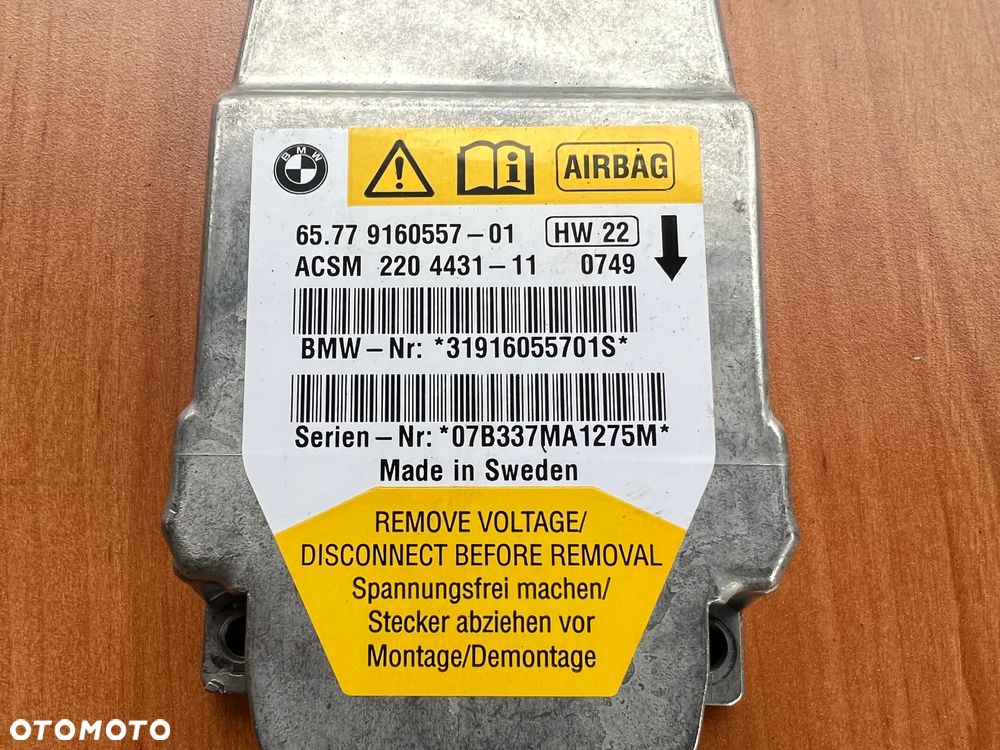 MODUŁ SENSOR PODUSZEK AIRBAG BMW E60 E61 65779160557 9160557 - 2