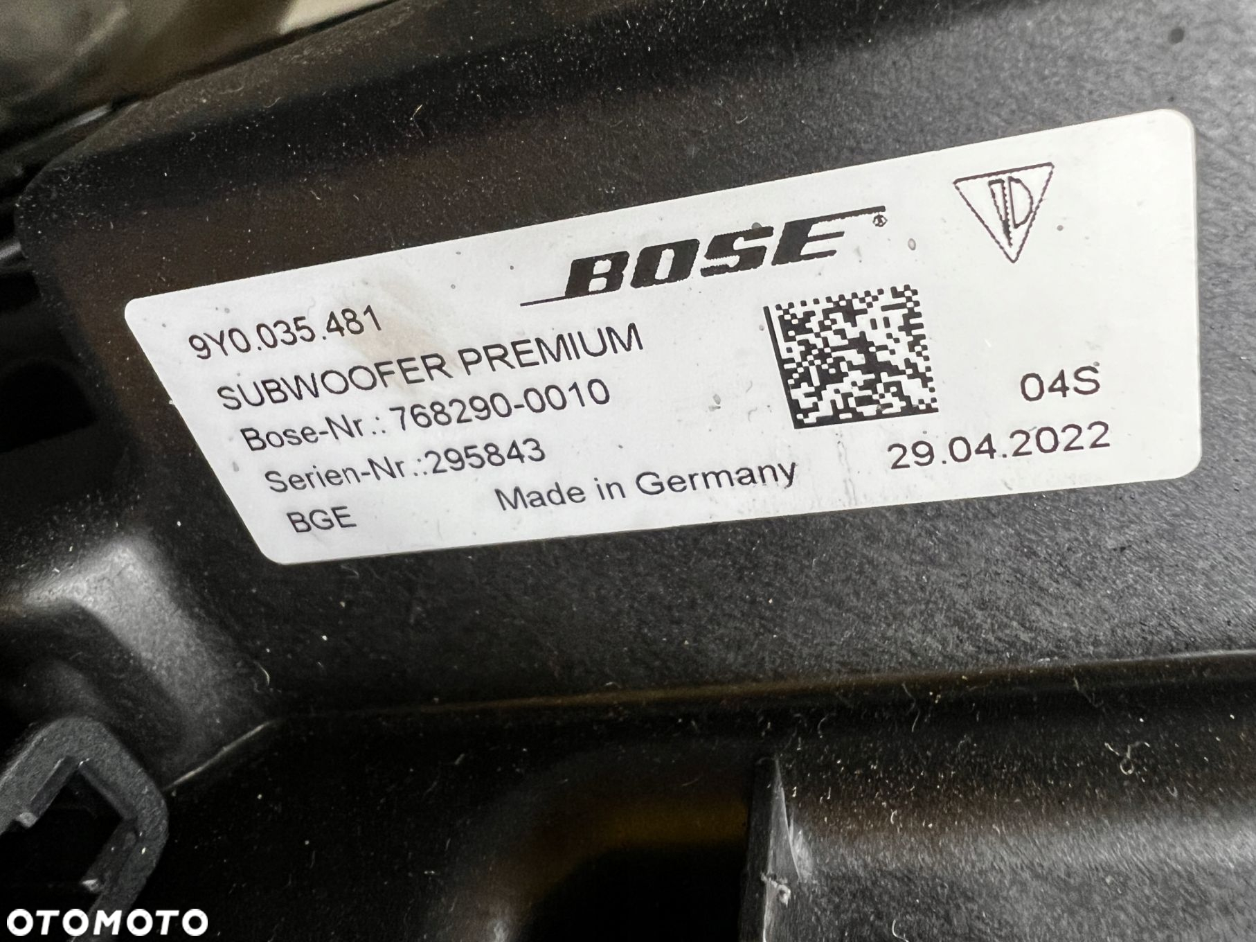 GŁOŚNIK SUBWOOFER BOSE PORSCHE CAYENNE 9Y3 9Y0 COUPE HYBRID - 9
