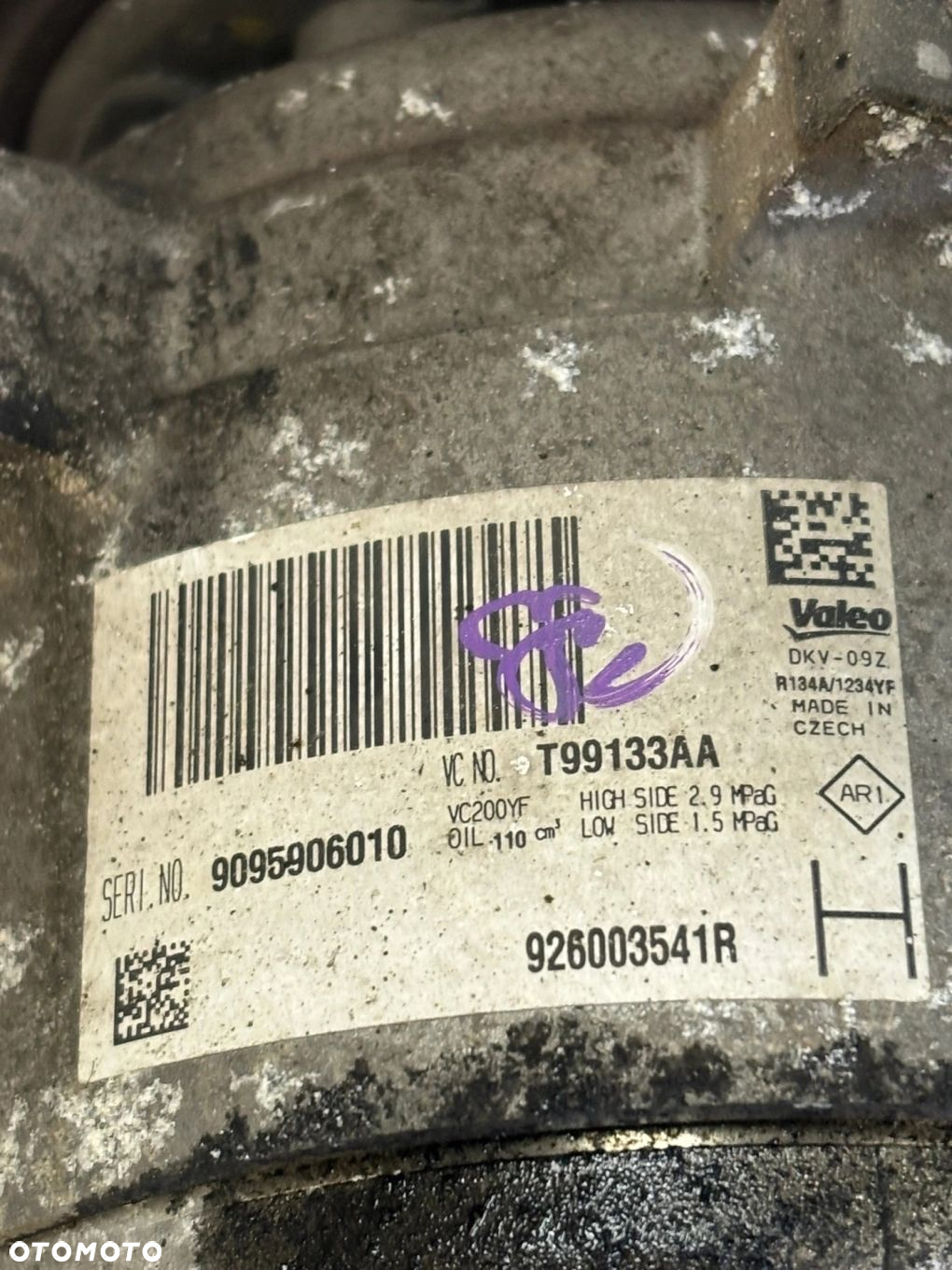 KOMPRESOR KLIMATYZACJI DACIA NISSAN 926003541R ORG - 3