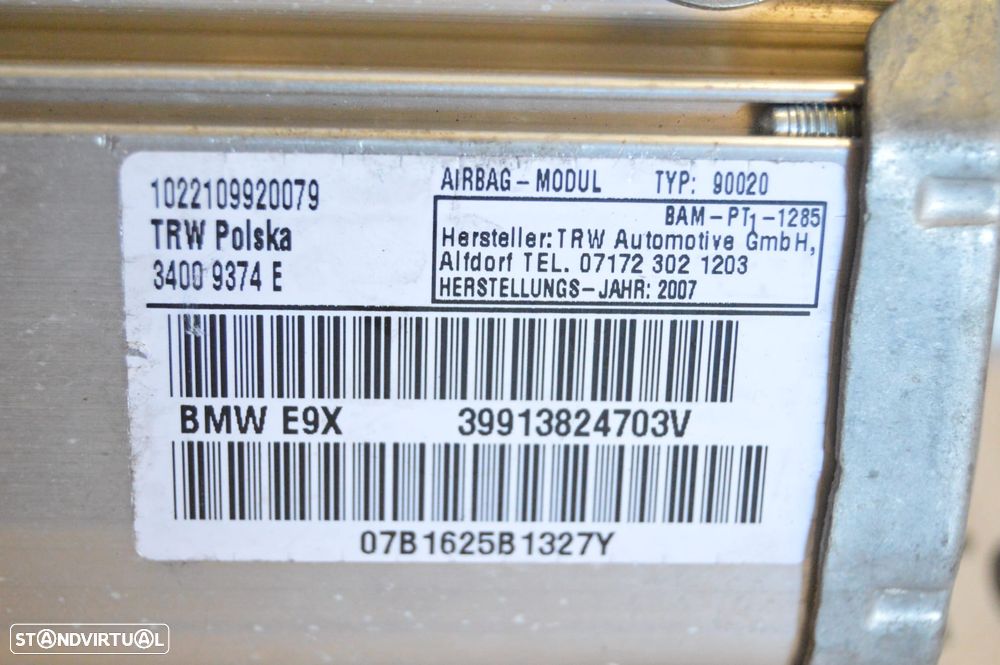 AIRBAG PASSAGEIRO PENDURA BMW SERIE 3 E92 COUPE 72129138247 9138247 34009338E E90 E90 LCI E91 E91 LCI E92 LCI E93 E93 LCI - 5