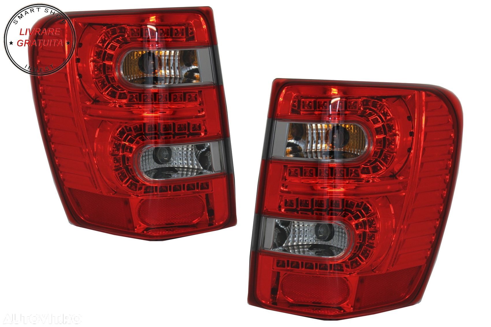 Stopuri LED JEEP Grand Cherokee (1999-05.2005) Rosu Fumuriu- livrare gratuita - 1