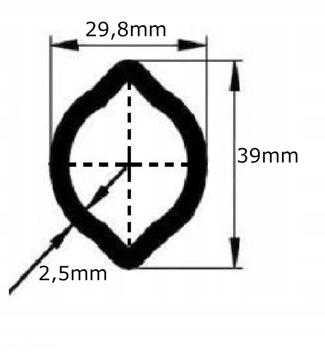 Rura wału WOM profilowana cytryna 29,8x39x2,5mm 1m - 6