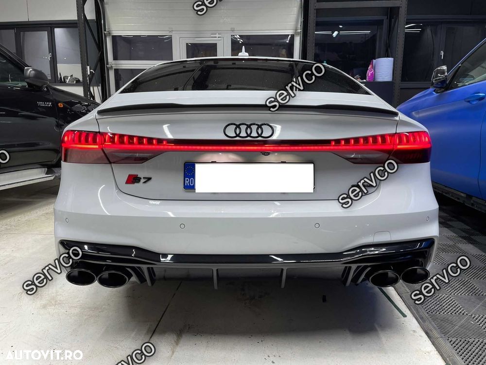 Difuzor bara spate Audi A7 C8 S-Line plus imitatii evacuare Maxton