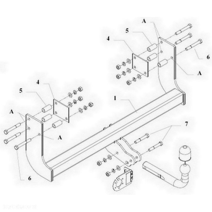 Hak Holowniczy Odkręcany Do Kia K 2500, 2700, Frontiers Skrzynia Od 1998 - 3