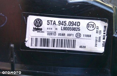 VW TOURAN III 5TA 15- PRAWA TYLNA LAMPA KLAPA ORYGINAŁ EUROPA - 3