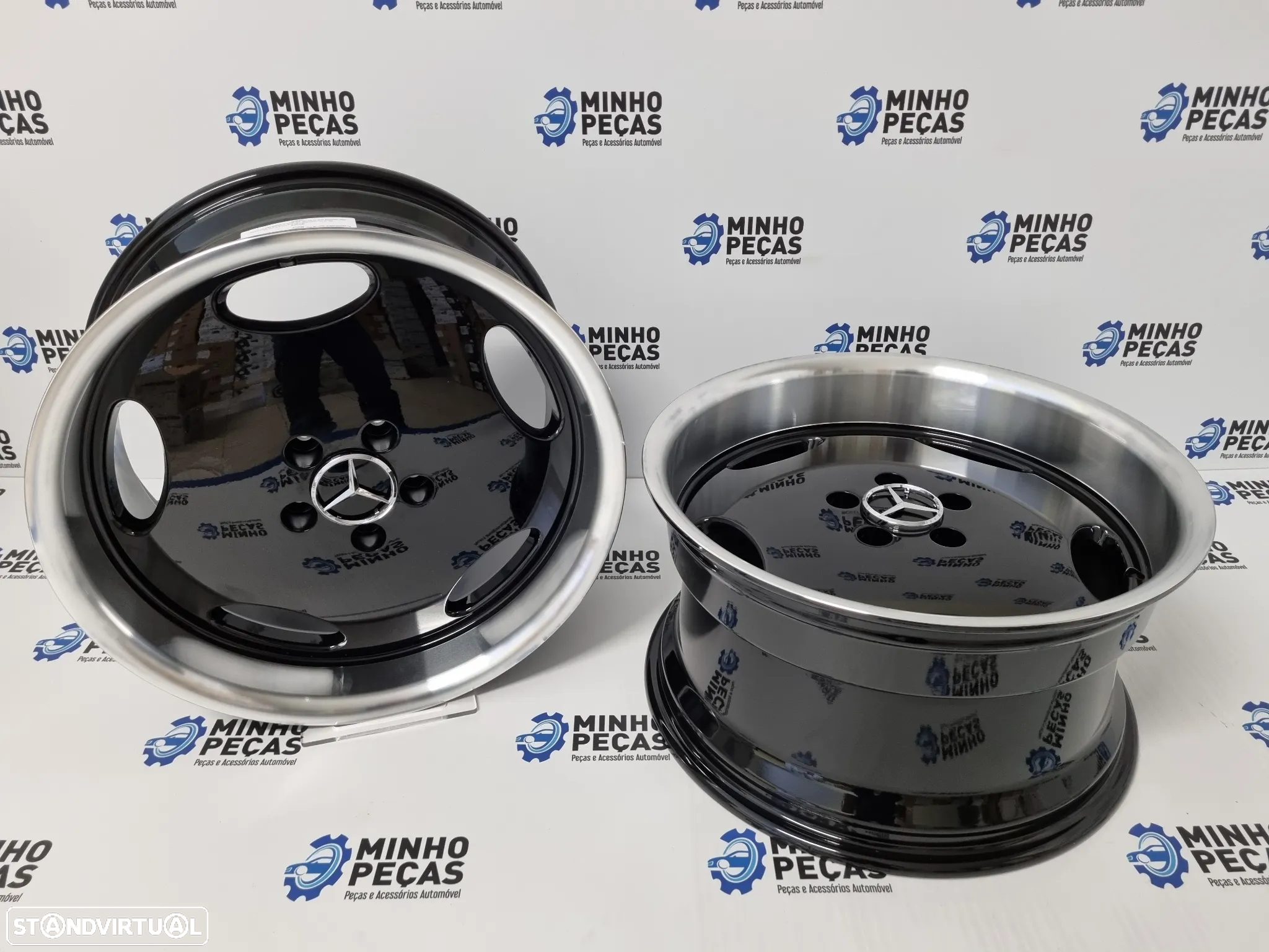 Jantes Mercedes Monoblock AMG em 18 Preto Aba Cromada - 4