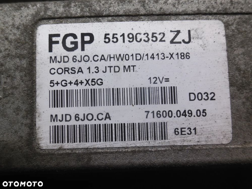 OPEL CORSA C 03-06 1.3 CDTI KOMPUTER SILNIKA 55196352ZJ POSIADAM 2 SZT - 2