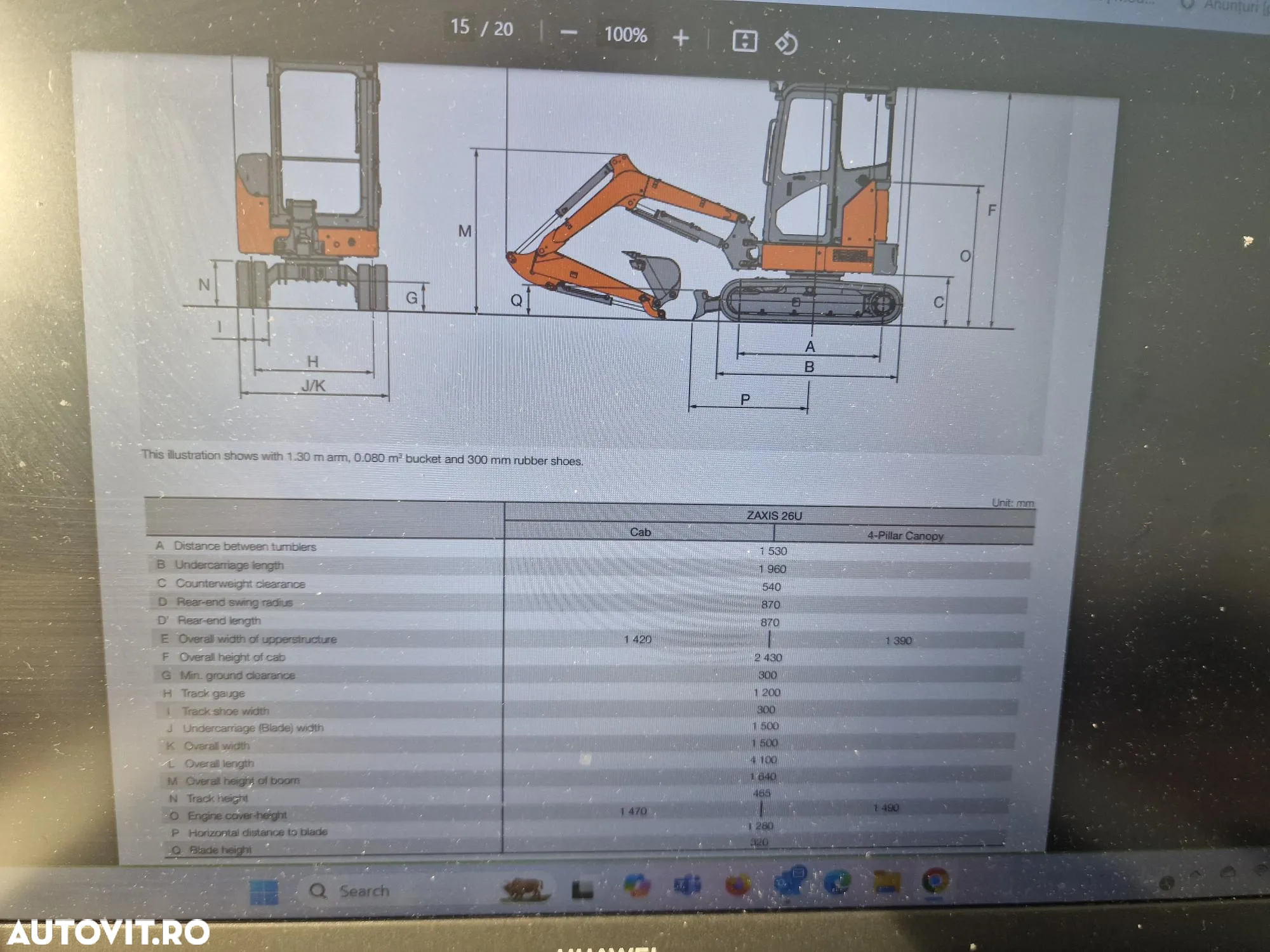 Hitachi ZX26U-6, 2019, 1.546h, cupla rapida+3 cupe, inst picon, posibilitate leasing, STARE FOARTE BUNA-PROMOTIE 29.900 EUR+Tva - 22