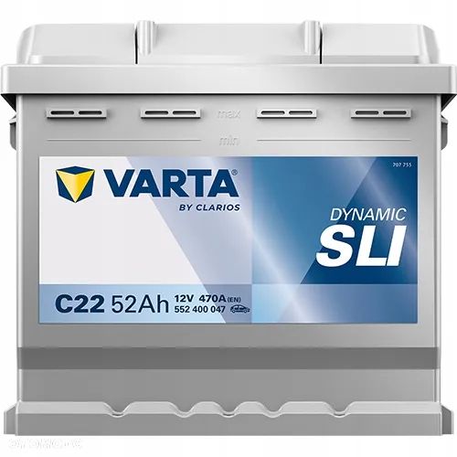 Akumulator Varta SLI 552400047 52Ah 470A P+ 12V - 2